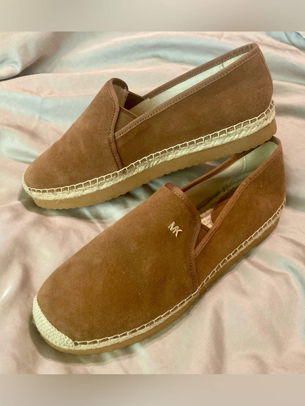 MICHAEL Michael Kors Hastings Brown Suede Slip-On Espadrille Flats Size 8